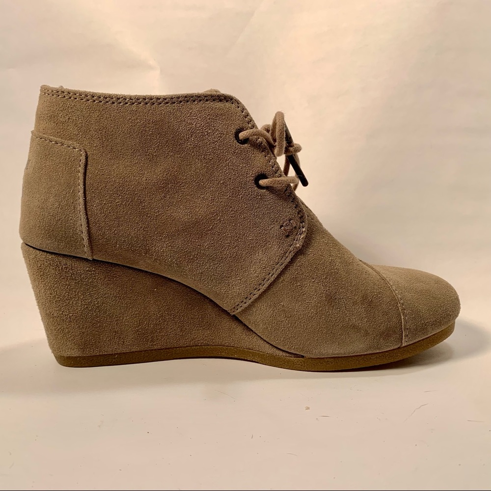 Tom’s Desert Suede Taupe Wedges Size 8 - Picture 5 of 9